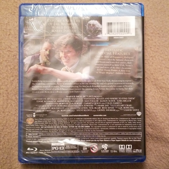 Fantastic Beasts and Where to Find Them Blu Ray - Picture 2 of 2